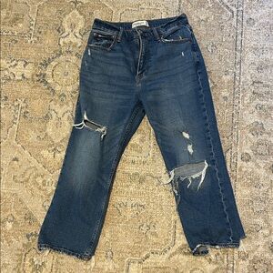 Distressed Blue Jeans